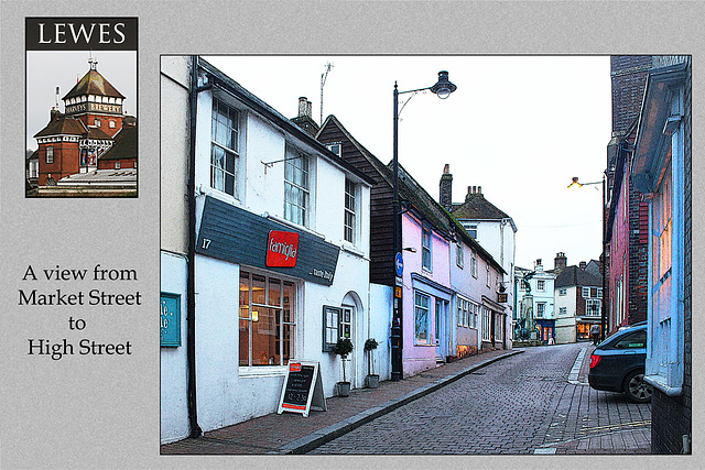 Lewes from Market Street to High Street - 19.2.2014