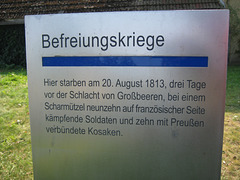 Hinweistafel Befreiungskriege 1813 - Luckenwalde