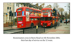 Barry Road crossing - Routemaster finale