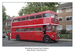 Wedding bus Barry Rd RML 2263