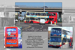 Brighton & Hove Buses, Scania Omnidekka, 910 'Thomas Laindon' at Newhaven Port 15.10.2011