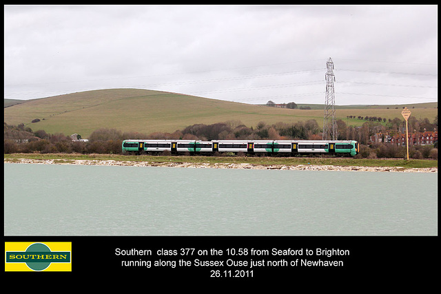 Southern Railway - 377 class - north of Newhaven - 26.11.2011