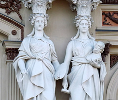 Caryatids on the Ateneum in Helsinki, April 2013