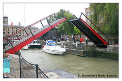 Lift bridge St Katherine's Dock London 30 8 2011