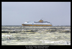 MV Seven Sisters leaving Newhaven 13 12 2011 into storm