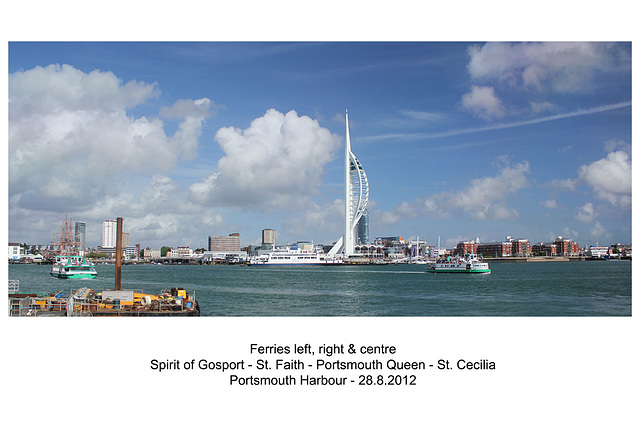 Portsmouth Harbour with ferries - 28.8.2012