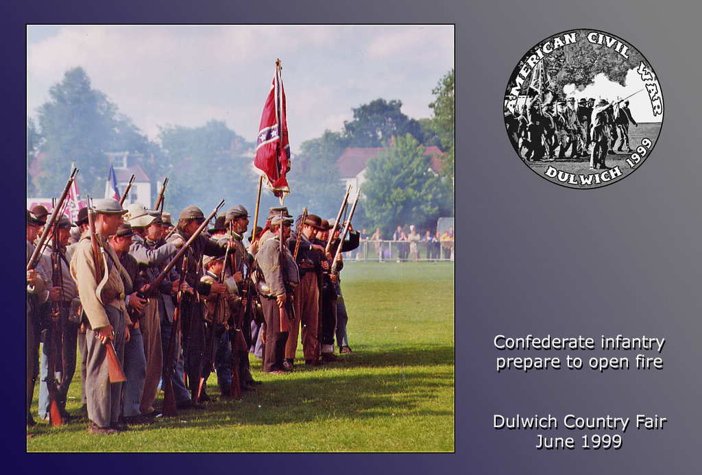 Confederates prepare to fire - American Civil War - June 1999 in Dulwich Park