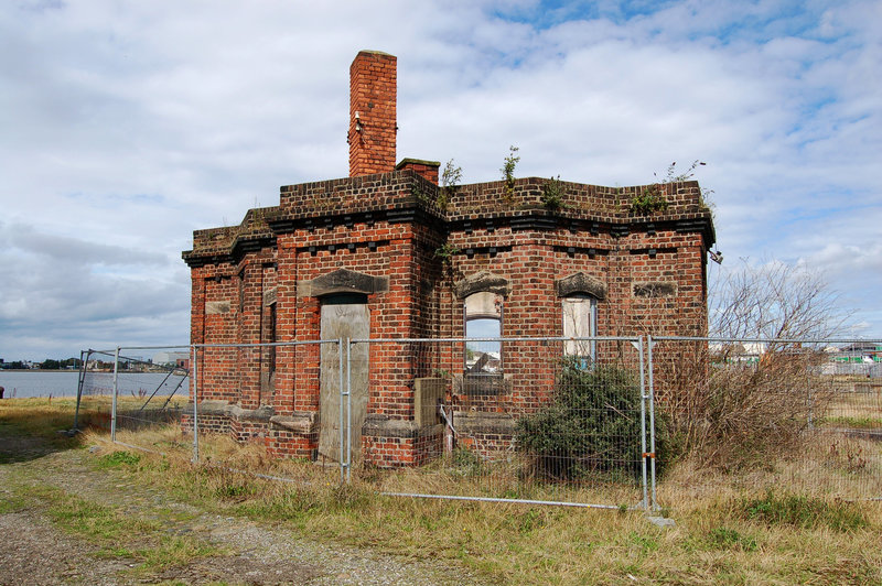 Derelict Victorian office Alfred Dock, Wallasey, Merseyside