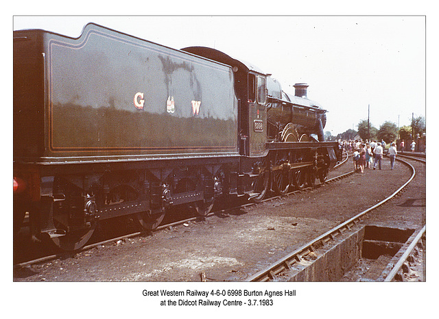 GWR 6998 Burton Agnes Hall - Didcot Railway Centre - 3.7.1983