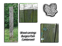 Burgess Park Wood carvings