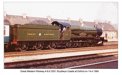 GWR 5051 Drysllwyn Castle - Oxford - 14.4.1984