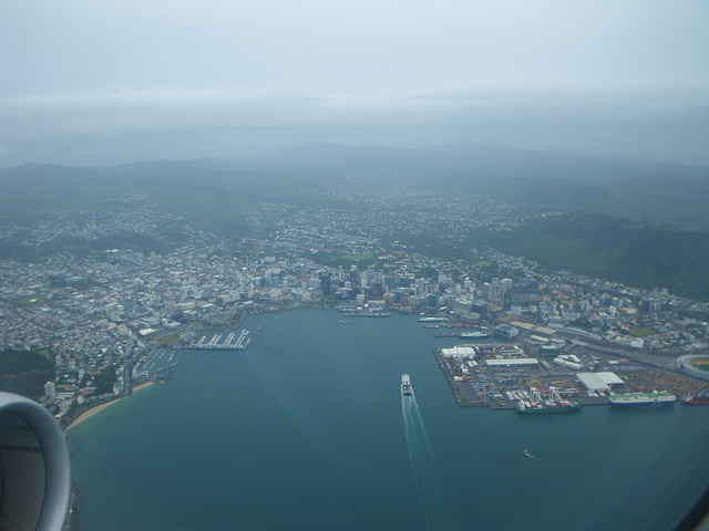 Wellington city center and Interislander ferry