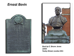 Ernest Bevin plaque +bust - Tooley Street, Bermondsey, London SE1