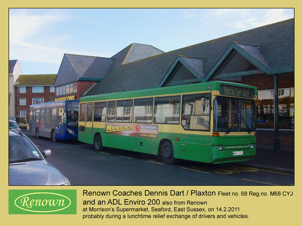 Renown Dennis Dart - fleet no. 68 & ADL Enviro 200 - Seaford  14 2 2011