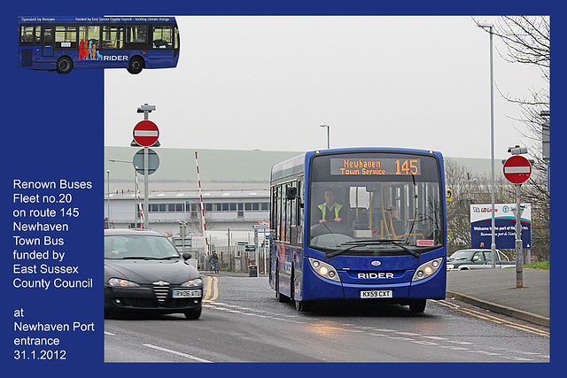 Renown fleet no.20   KX59 CXT at Newhaven on 31.1.2012