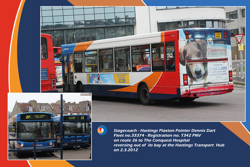 Stagecoach 33374 at Hastings station on 2.3.2012