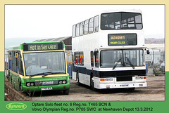 Renown 6 & P705 SWC at Newhaven depot on 13.3.2012