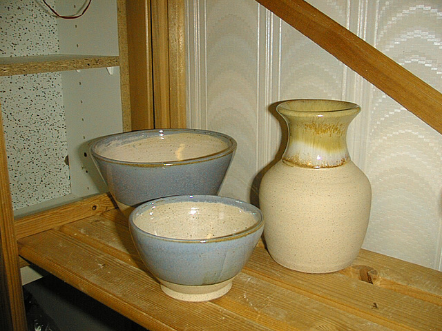 bowls and vase