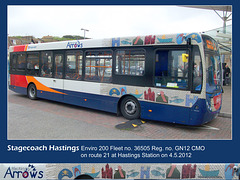 Stagecoach 36505 - GN12 CMO - at Hastings station - 4.5.2012