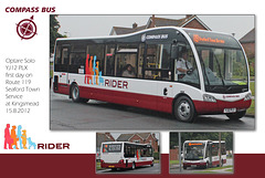 Compass Bus' new Optare Solo YJ12 PLX at Kingsmead - Seaford  - 15.8.2012