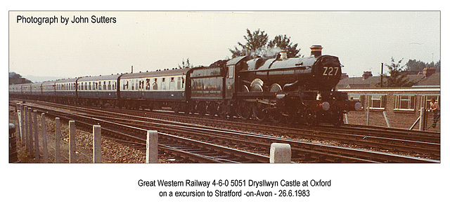 GWR 5051 Drysllwyn Castle - Oxford - 26.6.1983