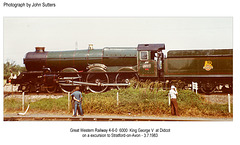 GWR 6000 King George V - outward journey - Didcot 3.7.1983
