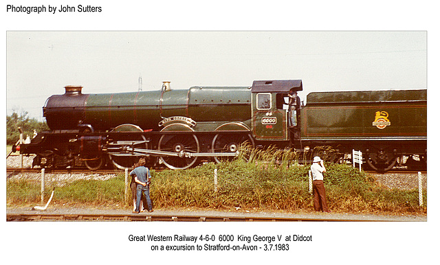 GWR 6000 King George V - outward journey - Didcot 3.7.1983