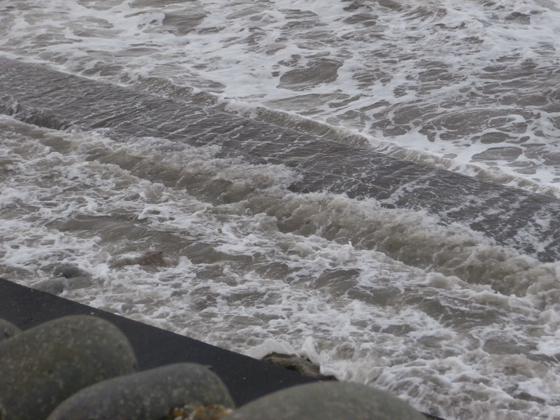 The sea is covering the old lido