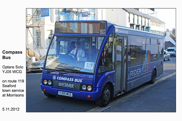 Compass Bus - Optare Solo narrow body - YJ05 WCG - Seaford - 5.11.2012