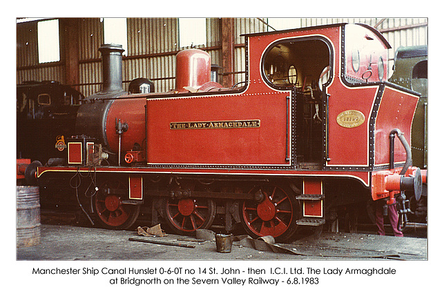 The Lady Armaghdale at Bridgnorth on the Severn Valley Railway on 6.8.1983