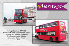 Heritage Coaches Alexander / Dennis Trident TFX 696 - Brighton - 22.2.2013