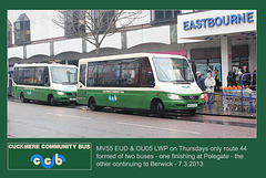 Cuckmere Community Bus MV55 EUD and OU05 LWP  - Eastbourne - 7.3.2012