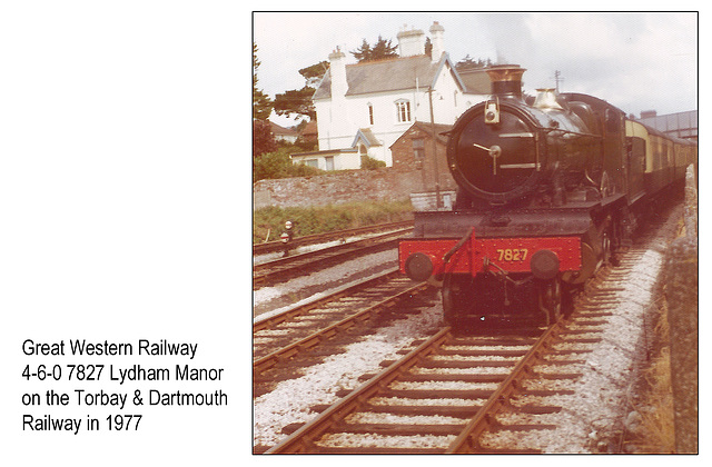 GWR 7827  on Torbay & Dartmouth Railway 1977