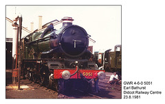 GWR 5051 Earl Bathurst Didcot Railway Centre - 23.8.1981