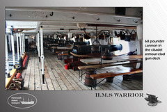 HMS Warrior 68 pdr cannon gun deck 22 8 2012