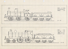 S&DJR 0-6-0 no 28 & 4-4-0 no 68 Dwg PJS 3 1973