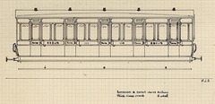 S&DJR 6-wheeled third  class carriage drwg PJS 1 1973