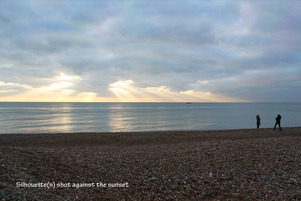 Silhouette(s) against the sunset - Seaford - 14.1.2012