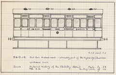 S&DJR 4-wheeled workmen's coach drwg PJS 22 5 1972