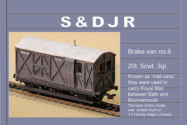 SDJR 6 wheeled Goods brake / Mail van 4mm/1ft model