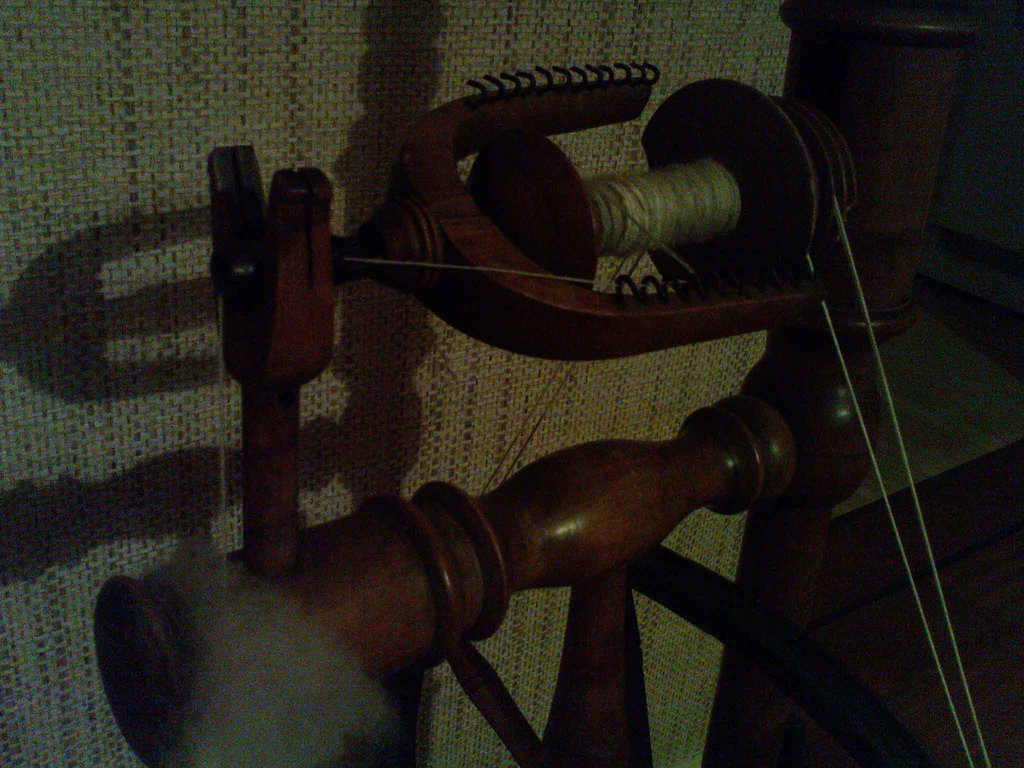 mini spinning wheel, FIRST YARN