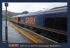 GBRF 66712 & 66715 Hastings 26 8 2011