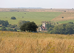 Imber Church in the valley