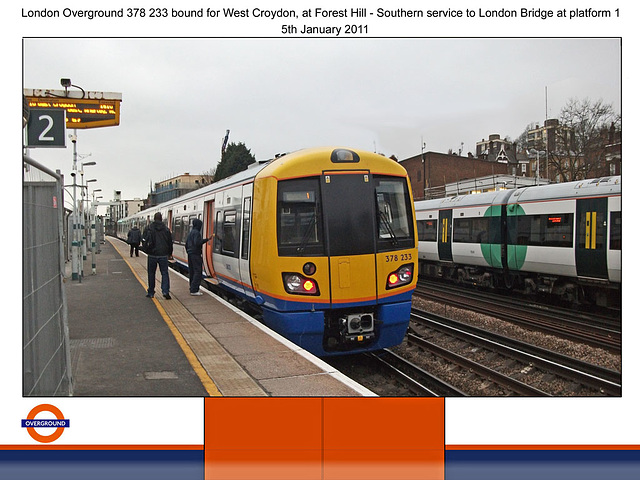 London Overground 378 233 at Forest Hill