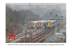 Southern 377 439 & 2x South Eastern trains - Hastings - 18.2.2011
