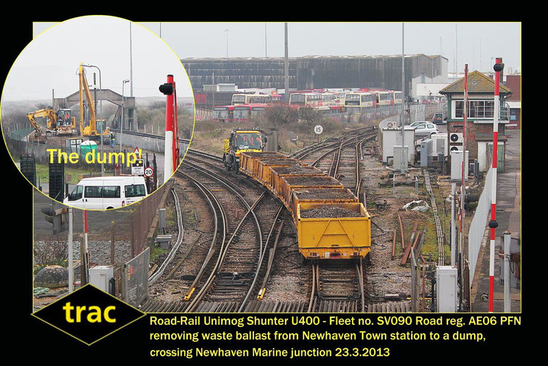 trac Unimog Shunter SV090 at the Newhaven Marine junction on 23.3.2013