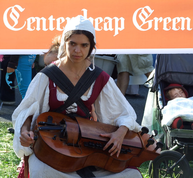Hurdy Gurdy Player Performing at the Fort Tryon Park Medieval Festival, October 2010