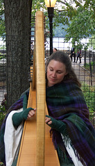 Harpist Performing at the Fort Tryon Park Medieval Festival, October 2010
