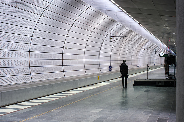 Figures in a tunnel