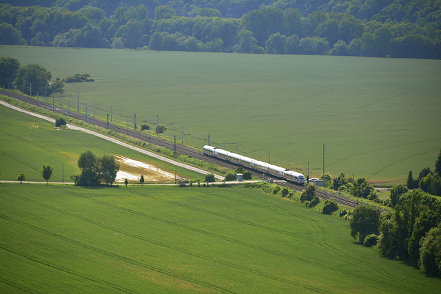 Germany 2013 – Train speeding through the Saale valley